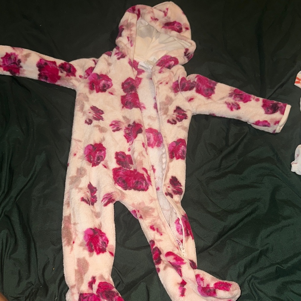 Laura Ashley Pink Floral Kids Footie